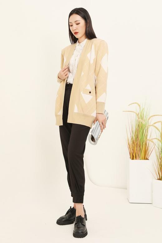 LNNNS 菱形格纹羊毛针织开衫 14684 商品图5