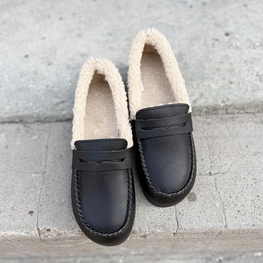 内联升女鞋女式牛皮矮跟休闲棉鞋4290C 商品图1