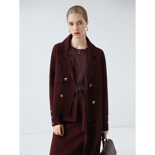 COCOBELLA质感金属扣小香风针织衫气质通勤西装式外套SC71-2 商品图2