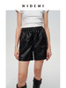 HIDEMI 超显瘦中腰款可再生蛋白皮环保皮松紧带宽松短裤 商品缩略图0
