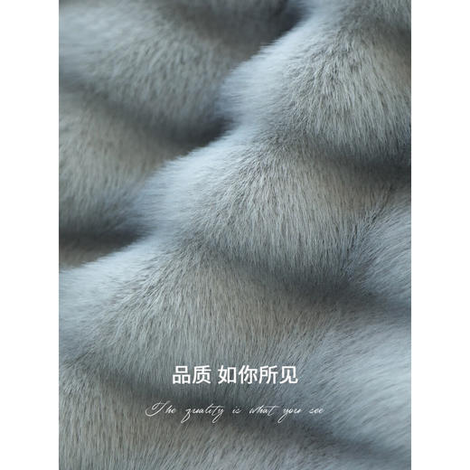 COCOBELLA奢华质感丰盈仿貂绒横排工艺环保皮草外套FU3007-3 商品图4