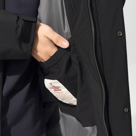 北极狐 男士长款鹅绒羽绒服 2024新款 连帽加厚白鹅绒服09242177 商品图3