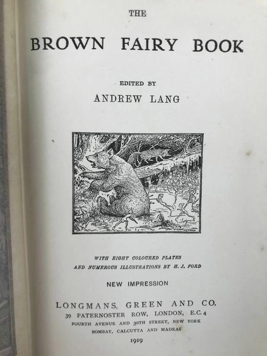 1919年 安德鲁·朗格《棕色童话书》 8幅彩色与大量黑白插图 漆布精装32开 商品图3