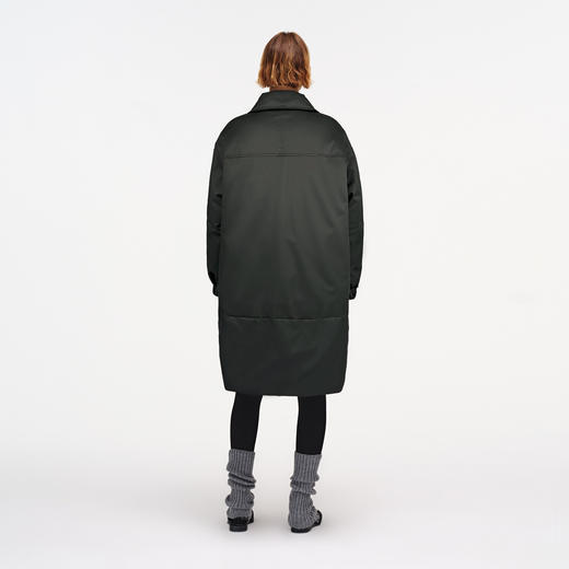 舒库羽绒服女冬季oversize保暖鹅绒服中长款外套纯色翻领落肩 商品图4