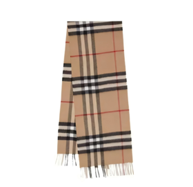 Burberry博柏利 The Classic Check Cashmere Scarf 格纹 羊绒 绒线围巾 168*30 女款 卡其色