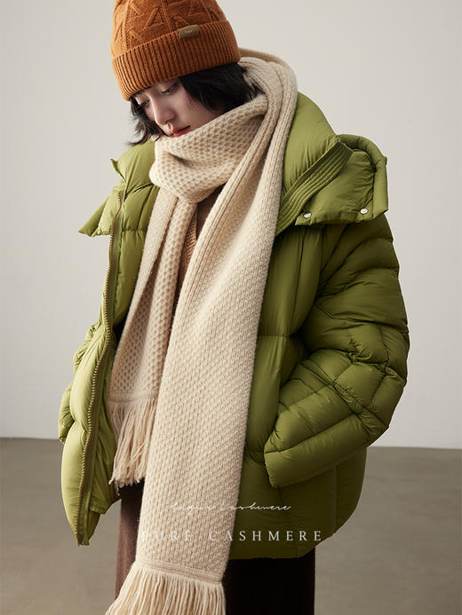 轻奢系列！超大高支365G！重工又带风！2024新款纯山羊绒毛须围巾加厚冬款！ 商品图7