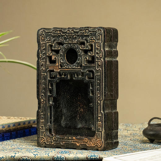 清 紫檀木雕云雷纹砚 商品图4