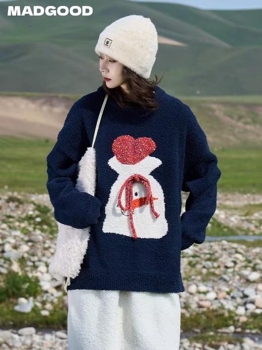 马得工地/MDGDMY243444/苹果雪人提花毛衣 商品图0