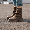 预售5天发|Safiya/索菲娅2024秋冬美拉德时尚厚底粗跟小个子百搭套筒堆堆裤管靴 SF44116404/SF44118404 商品缩略图0