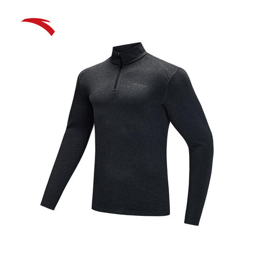 安踏加绒长袖卫衣男士秋冬新款跑步半拉链立领运动上衣152446405N 商品图1