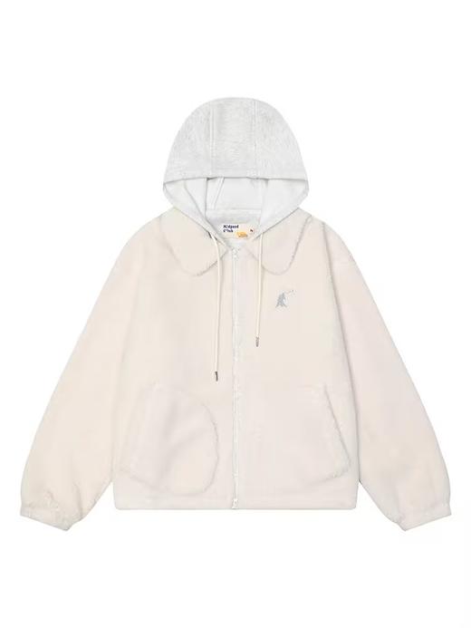 马得工地/MDGDWT244377/假两件连帽羊羔毛外套 商品图3