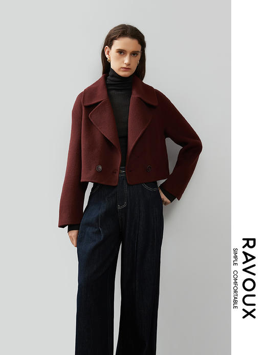 264269905大翻领单排扣短外套 商品图0