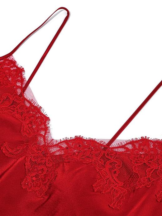 爱慕婚礼之夜红品睡衣女含真丝性感蕾丝细带吊带睡裙 商品图3