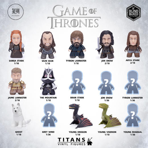 现货 Titans 权力的游戏 Game of Thrones 七大王国 盲盒 商品图0