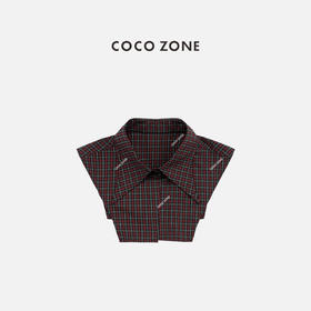 COCO ZONE 复古设计感格纹POLO领披肩CC1C2324
