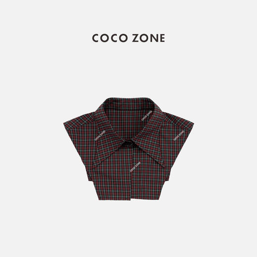 COCO ZONE 复古设计感格纹POLO领披肩CC1C2324 商品图0