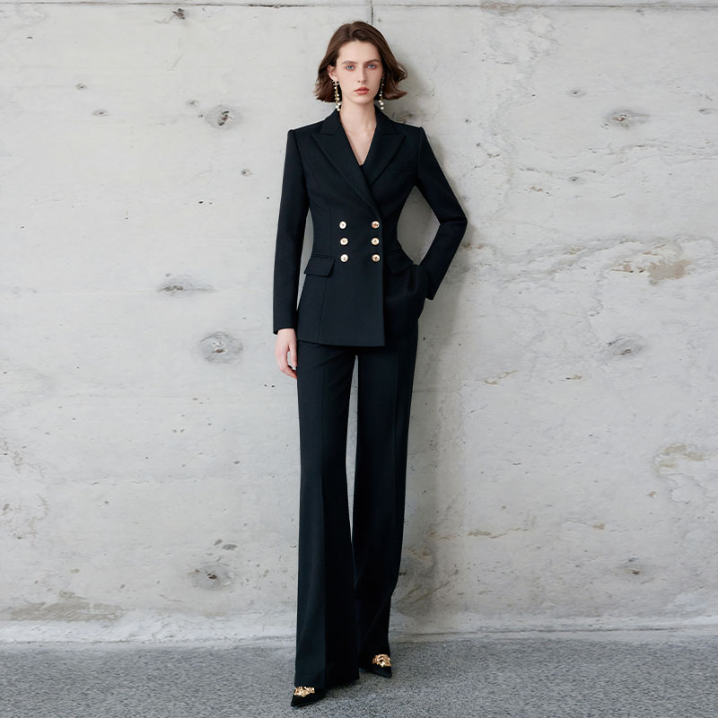 IWY/秋冬黑色套装大学生公务员面试职业装时尚显瘦气质西装套装女CP2124