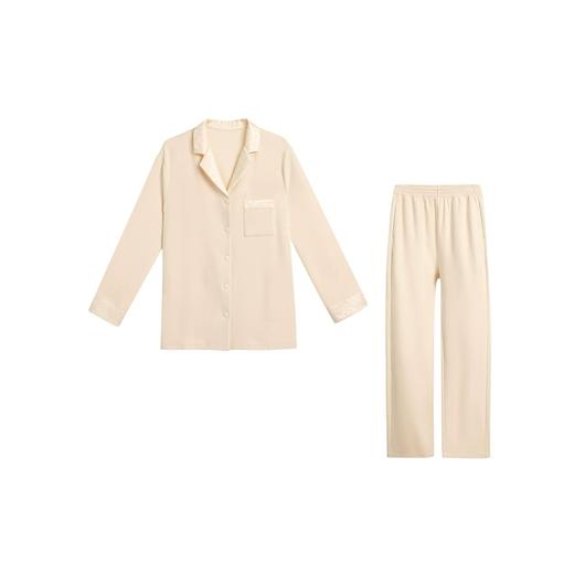 爱慕24秋冬亲肤暖丝睡衣女含真丝开衫长袖分身家居套装 商品图2