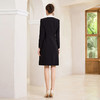 IWY/黑白撞色西装连衣裙女ol通勤白领职业装v领小香风气质正装长袖Q1010 商品缩略图3