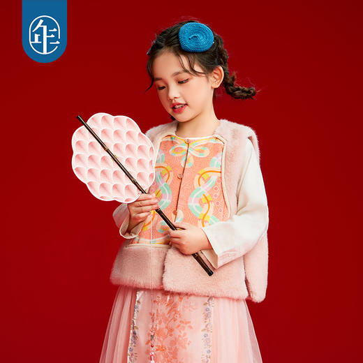 【董璇同款】年衣童装亲子款儿童马甲唐装冬款女童国风新中式马夹蛇来运转中式马甲 商品图2