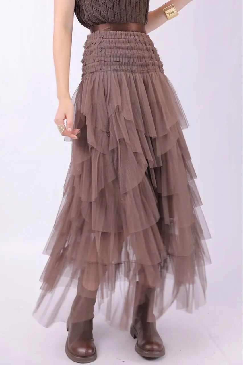 3BAR065266#网纱半身长裙