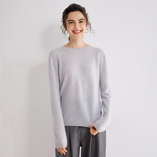 Avann阿曼衣无缝金丝平面圆领100%羊绒衫MY007- 商品图2