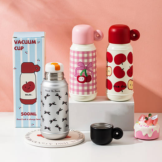 摩登主妇儿童保温杯2024新款学生上学专用便携水杯女生高颜值杯子 商品图3