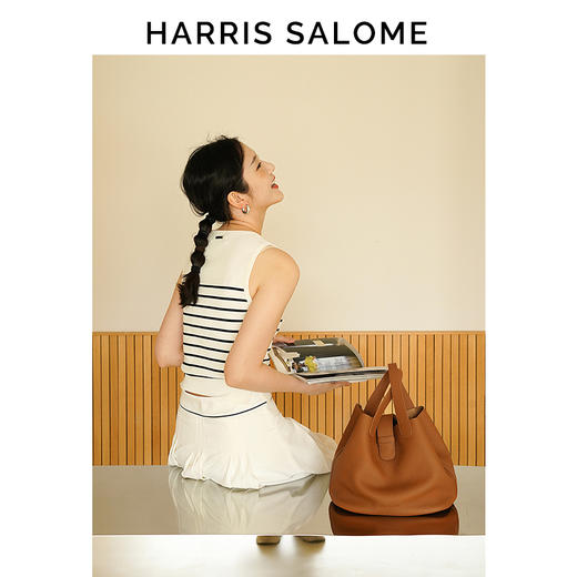 Harris Salome松下果实菜篮子头层牛皮单肩斜挎包 商品图7