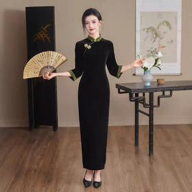 丝绒单层旗袍TM7908