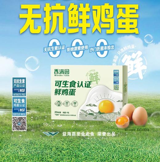 香满园可生食鸡蛋20枚装NSF和可生食双认证 商品图0