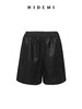 HIDEMI 超显瘦中腰款可再生蛋白皮环保皮松紧带宽松短裤 商品缩略图6