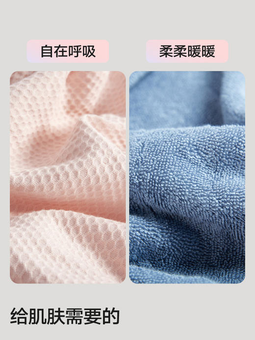 三利浴袍女吸水速干华夫格纯棉薄款透气睡袍夏季毛巾情侣浴衣长款浴袍 商品图2
