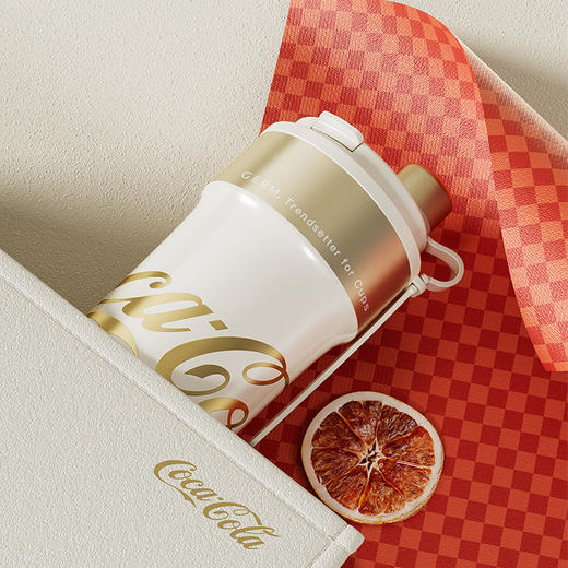 格沵（germ）可口可乐保温咖啡杯女便携吸管直饮随手杯车载水杯650ML浮光金 商品图3