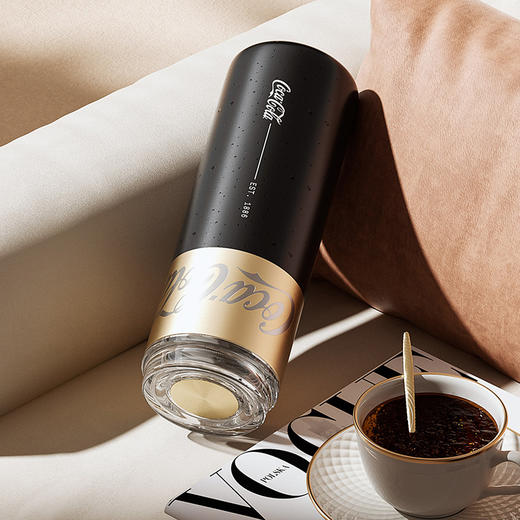 格沵（germ）带茶隔茶杯保冰保温杯可口可乐联名316水杯男女士车载大容量杯子 曜金黑 480ml 商品图1