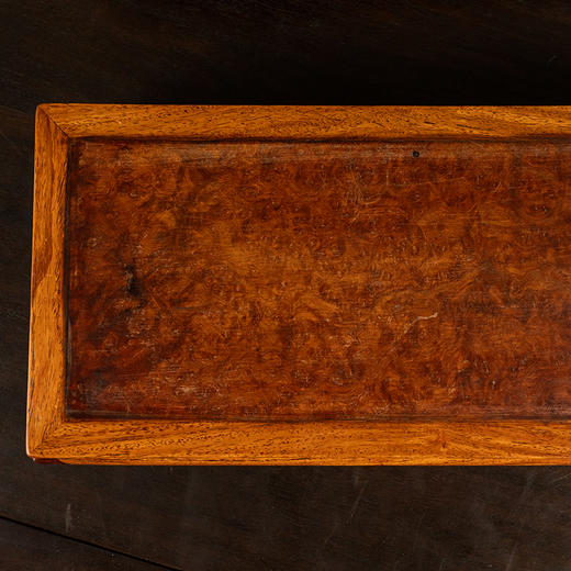 二十世纪 黄花梨镶瘿木彭牙鼓腿器座（一对） 商品图3