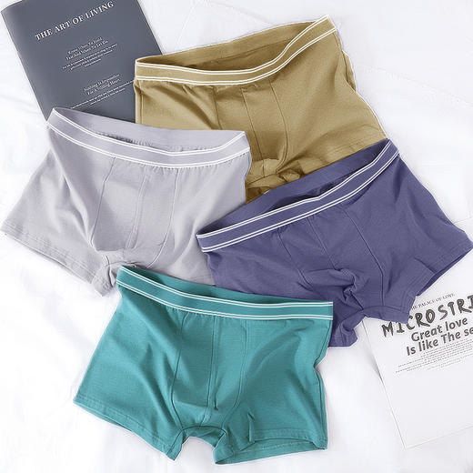 【5条独立装】迪蕉男士纯棉内裤平角透气宽松四角裤 A-4554 商品图0