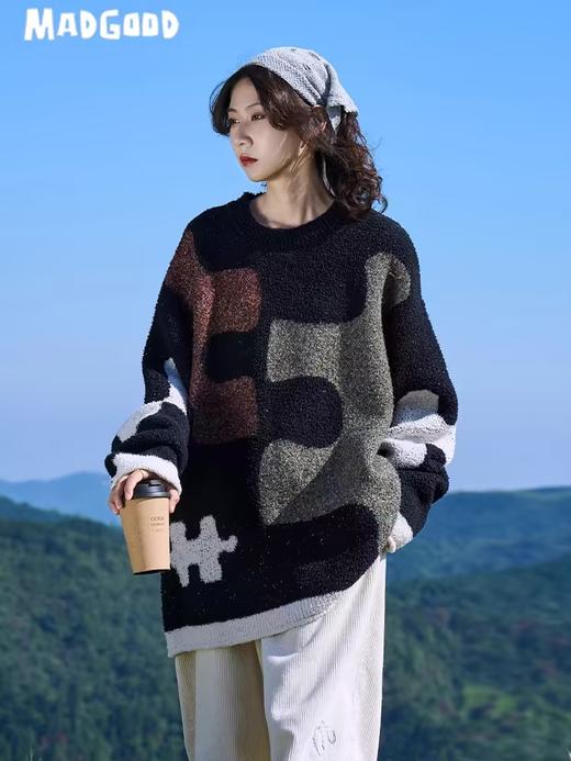 马得工地/MDGDMY244307/色块拼图圆领毛衣 商品图2