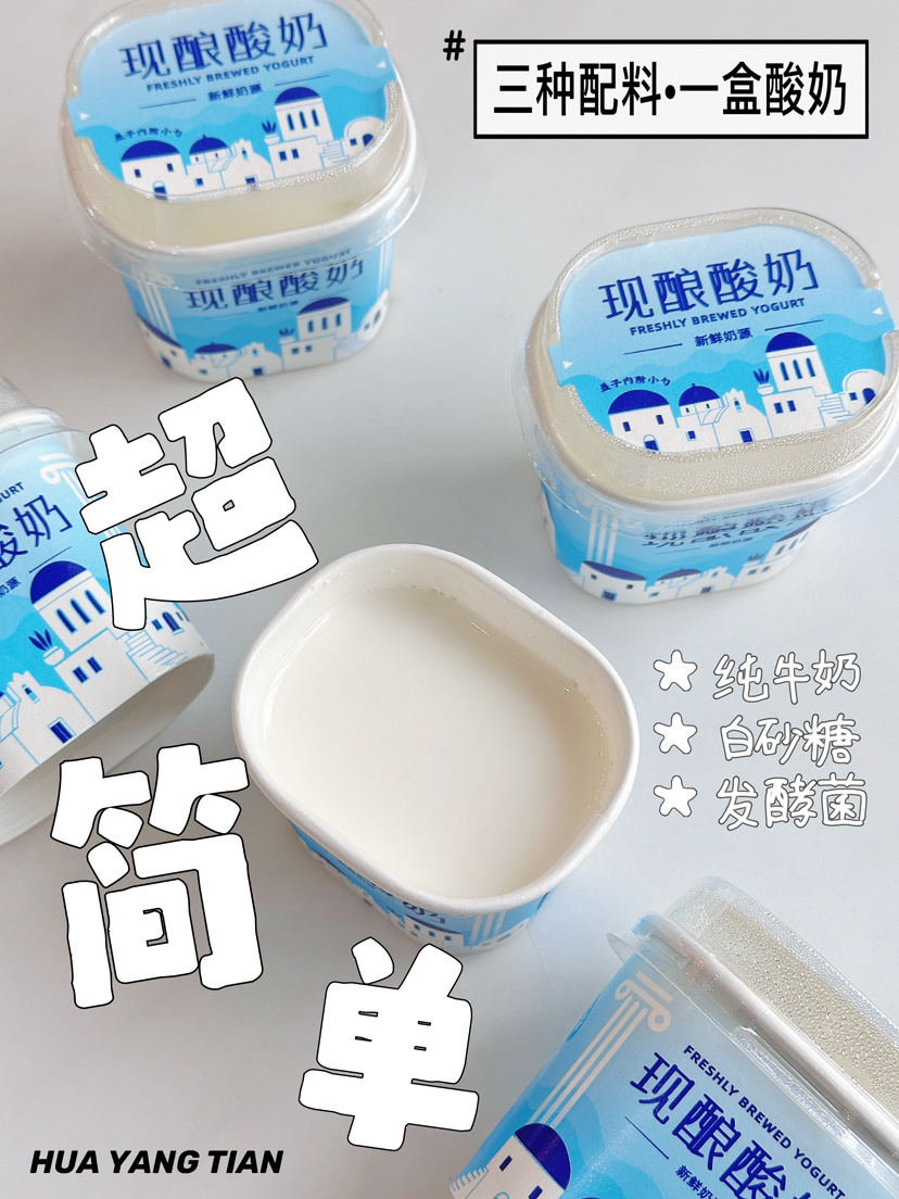 超简单配料🩵原味酸奶  浓郁纯正