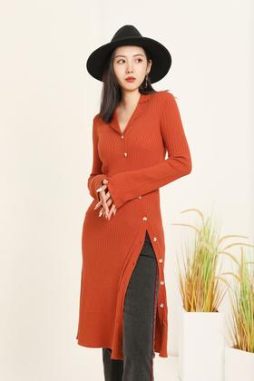 ANSUABEL POLO领开衫式针织连衣裙 14700