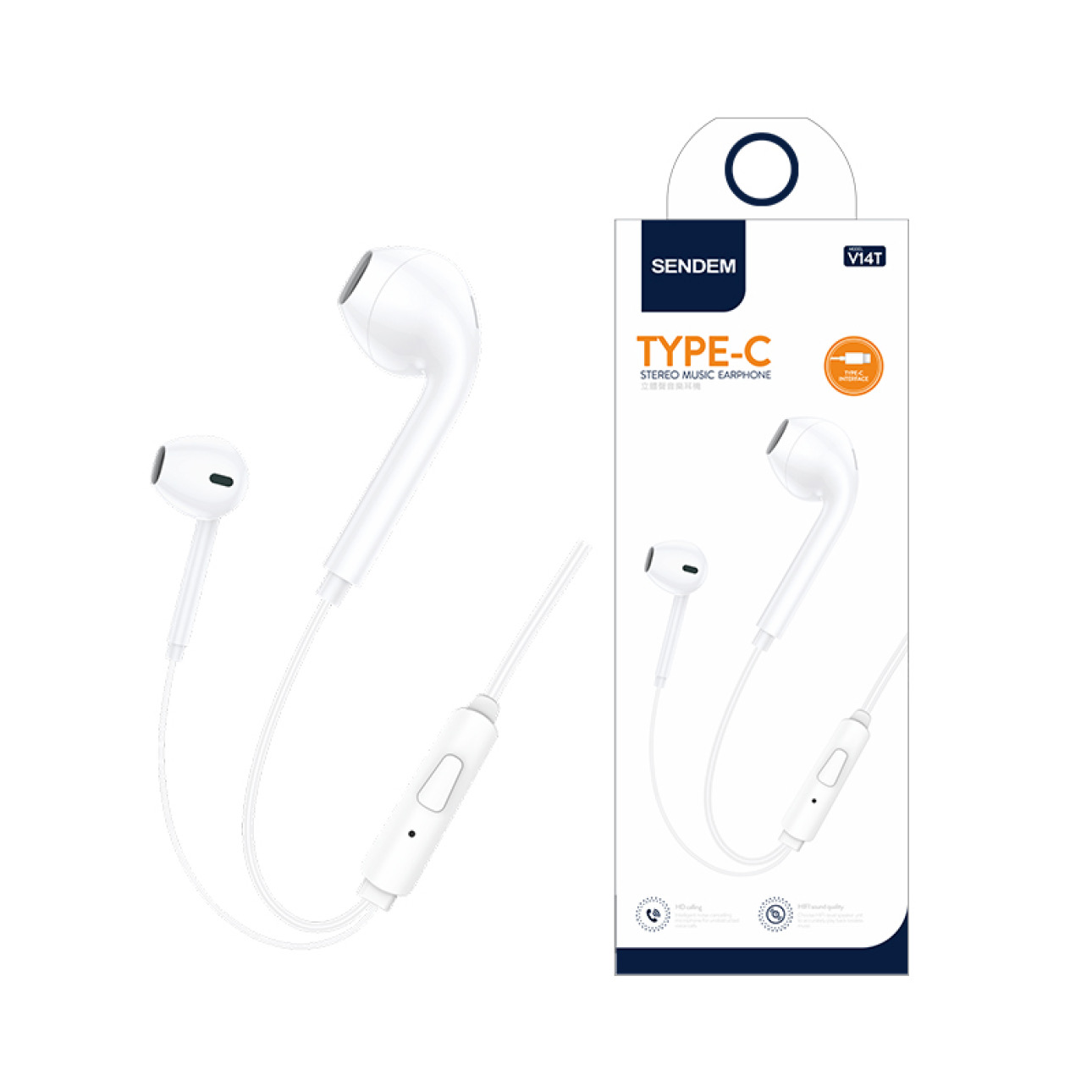 声顿v14 v15t 立体声音质 适用于Type-c手机耳机 通用式耳机 高清音质耳机通用