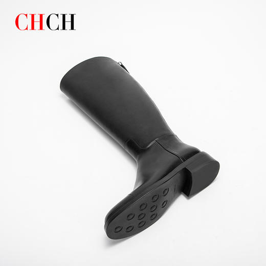 CHCH平衡鞋长靴2024秋冬新品牛皮拉链粗跟时尚女靴长筒靴CN2B8041 商品图2