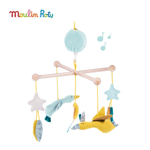 Moulin Roty 音乐床铃
 床挂 适合年龄0岁+ 树林里的苹果系列 100%纯棉制 法国品牌 675056 商品图5