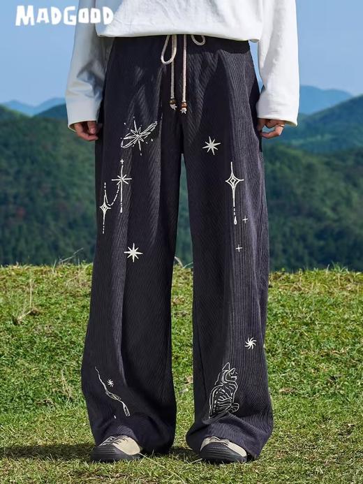 马得工地/MDGDCK244325/星空小猫灯芯绒绣花长裤 商品图2