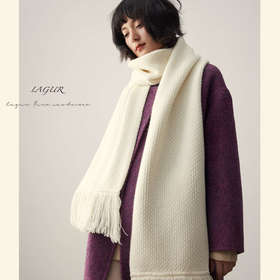 轻奢系列！超大高支365G！重工又带风！2024新款纯山羊绒毛须围巾加厚冬款！