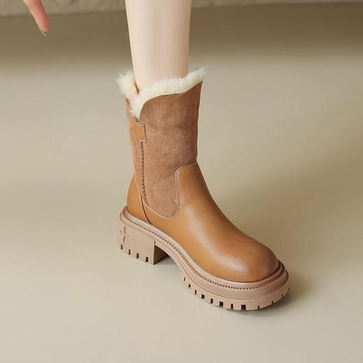 【预售5天】加绒加厚毛毛雪地靴女中筒保暖冬季短靴后拉链棉靴YMT&MT-650 商品图3