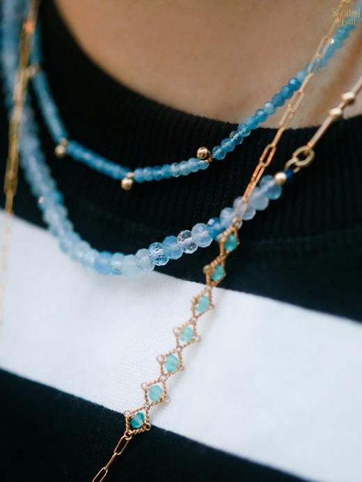 SpoiledBrat Jewelry渐变海蓝宝金珠项链 商品图1