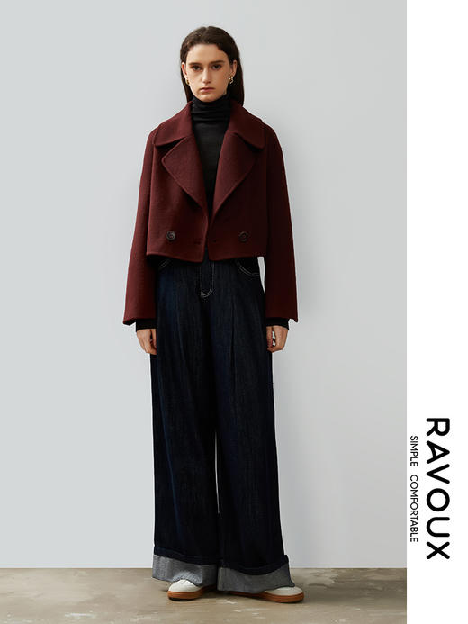 264269905大翻领单排扣短外套 商品图1