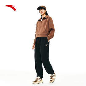 【299任选2件】安踏冬季新款时尚休闲宽松收口加绒针织运动长裤162448306N