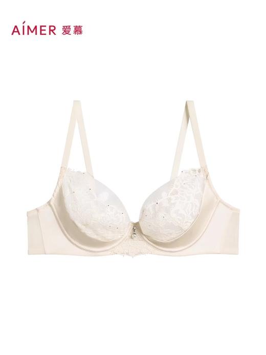 爱慕婚礼之夜内衣女3/4薄杯性感蕾丝红色大胸显小文胸 商品图1