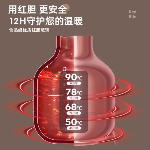 【保温水壶家用】大容量玻璃红胆热开水瓶 学生宿舍暖壶保温壶小1L 商品图1